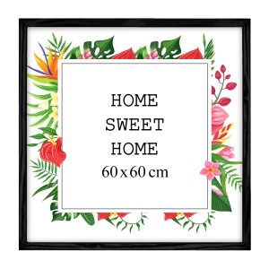 Ramka na zdjęcia 60x60 cm, drewniana w kolorze czarnym