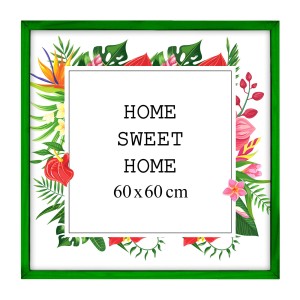 Ramka na zdjęcia 60x60 cm, drewniana w kolorze zielonym