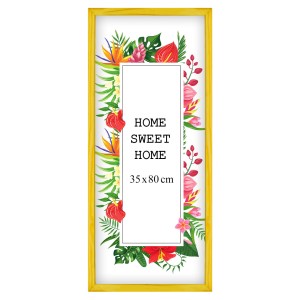 Ramka na zdjęcia 35x80 cm, drewniana w kolorze żółtym