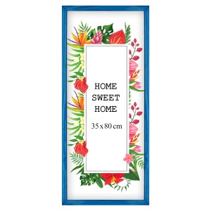 Ramka na zdjęcia 35x80 cm, drewniana w kolorze niebieskim