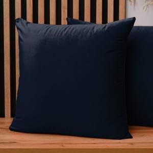 Dekoracyjna poszewka na poduszkę 60x60 cm w kolorze ciemnoniebieskim z tkaniny welurowej