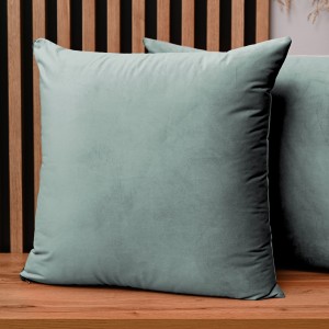 Dekoracyjna poszewka na poduszkę 60x60 cm w kolorze miętowym z tkaniny welurowej