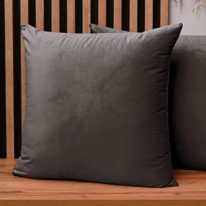 Dekoracyjna poszewka na poduszkę 60x60 cm w kolorze brązowym z tkaniny welurowej