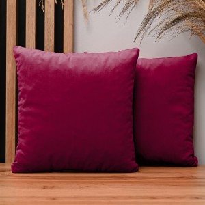 Dekoracyjna poszewka na poduszkę 50x50 cm w kolorze czerwonym z tkaniny welurowej