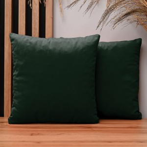 Dekoracyjna poszewka na poduszkę 50x50 cm w kolorze ciemnozielonym z tkaniny welurowej