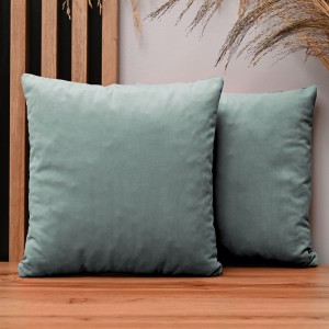 Dekoracyjna poszewka na poduszkę 50x50 cm w kolorze miętowym z tkaniny welurowej