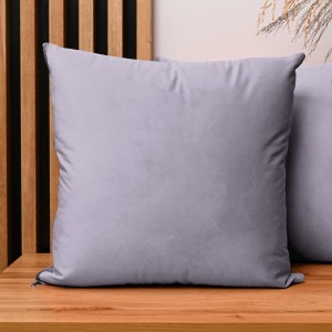Dekoracyjna poszewka na poduszkę 45x45 cm w kolorze liliowym z tkaniny welurowej