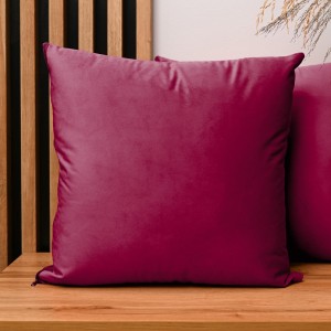 Dekoracyjna poszewka na poduszkę 45x45 cm w kolorze czerwonym z tkaniny welurowej