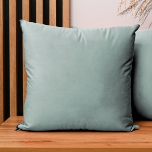 Dekoracyjna poszewka na poduszkę 45x45 cm w kolorze miętowym z tkaniny welurowej