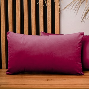 Dekoracyjna poszewka na poduszkę 40x80 cm w kolorze czerwonym z tkaniny welurowej