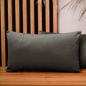 Dekoracyjna poszewka na poduszkę 40x80 cm w kolorze czekoladowym z tkaniny welurowej