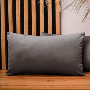 Dekoracyjna poszewka na poduszkę 40x80 cm w kolorze brązowym z tkaniny welurowej