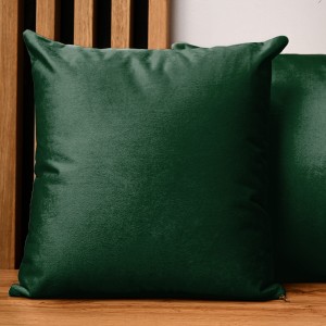 Dekoracyjna poszewka na poduszkę 60x60 cm w kolorze zielonym z tkaniny welurowej