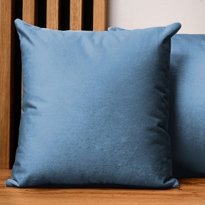 Dekoracyjna poszewka na poduszkę 60x60 cm w kolorze lazurowym z tkaniny welurowej