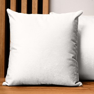 Dekoracyjna poszewka na poduszkę 60x60 cm w kolorze białym z tkaniny welurowej