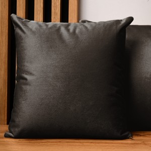 Dekoracyjna poszewka na poduszkę 60x60 cm w kolorze brązowym z tkaniny welurowej