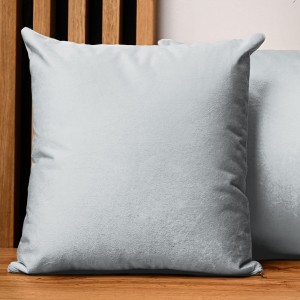 Dekoracyjna poszewka na poduszkę 60x60 cm w kolorze błękitnym z tkaniny welurowej