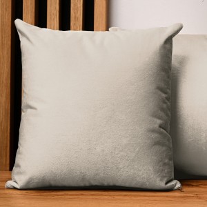 Dekoracyjna poszewka na poduszkę 60x60 cm w kolorze srebrnym z tkaniny welurowej