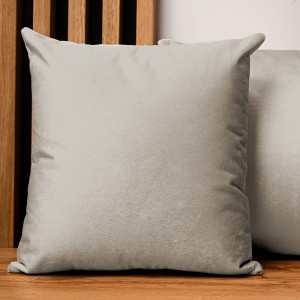 Dekoracyjna poszewka na poduszkę 60x60 cm w kolorze mysim z tkaniny welurowej