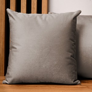 Dekoracyjna poszewka na poduszkę 60x60 cm w kolorze jasnobrązowym z tkaniny welurowej