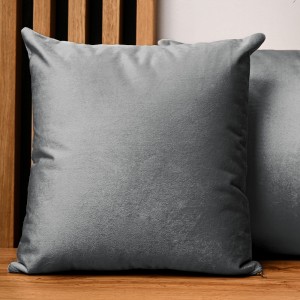 Dekoracyjna poszewka na poduszkę 60x60 cm w kolorze szarym z tkaniny welurowej
