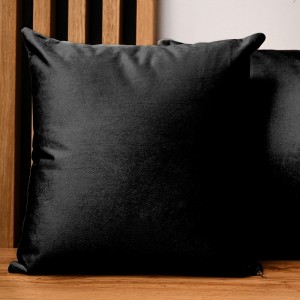 Dekoracyjna poszewka na poduszkę 60x60 cm w kolorze czarnym z tkaniny welurowej