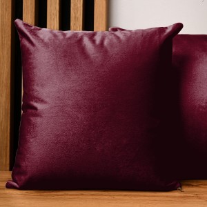 Dekoracyjna poszewka na poduszkę 60x60 cm w kolorze bordowym z tkaniny welurowej