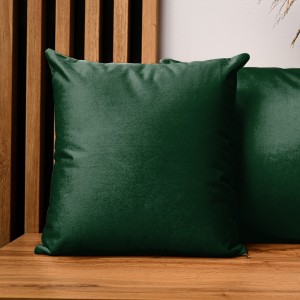 Dekoracyjna poszewka na poduszkę 50x50 cm w kolorze zielonym z tkaniny welurowej