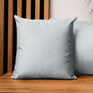 Dekoracyjna poszewka na poduszkę 50x50 cm w kolorze błękitnym z tkaniny welurowej