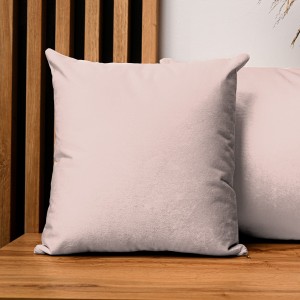 Dekoracyjna poszewka na poduszkę 50x50 cm w kolorze rose gold z tkaniny welurowej