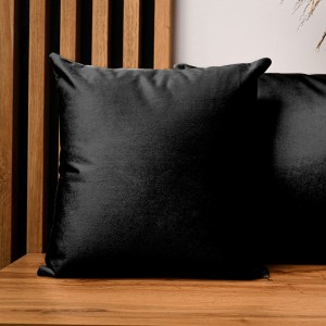 Dekoracyjna poszewka na poduszkę 50x50 cm w kolorze czarnym z tkaniny welurowej