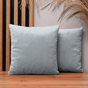 Dekoracyjna poszewka na poduszkę 35x35 cm w kolorze jasnoszarym z tkaniny welurowej