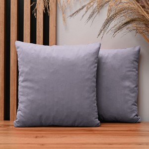 Dekoracyjna poszewka na poduszkę 35x35 cm w kolorze liliowym z tkaniny welurowej