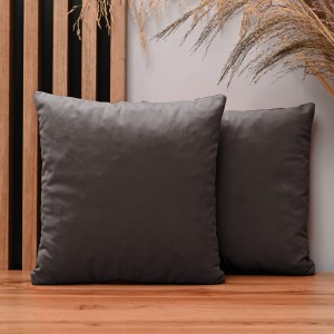 Dekoracyjna poszewka na poduszkę 35x35 cm w kolorze brązowym z tkaniny welurowej