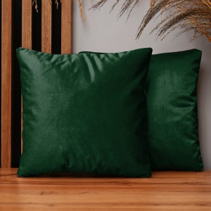 Dekoracyjna poszewka na poduszkę 35x35 cm w kolorze zielonym z tkaniny welurowej