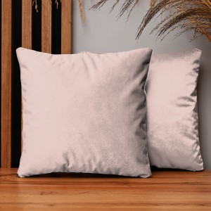 Dekoracyjna poszewka na poduszkę 35x35 cm w kolorze rose gold z tkaniny welurowej