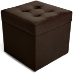  Nowoczesna otwierana pufa 45x45  w kolorze ciemnobrązowym