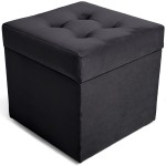 Nowoczesna otwierana pufa 45x45  w kolorze czarnym