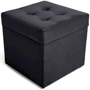 Nowoczesna otwierana pufa 45x45  w kolorze czarnym