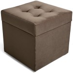  Nowoczesna otwierana pufa 45x45  w kolorze brązowym