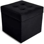  Nowoczesna otwierana pufa 45x45  w kolorze czarnym