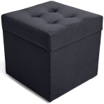 Nowoczesna otwierana pufa 45x45 cm w kolorze grafitowym