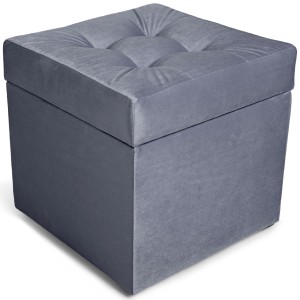 Nowoczesna otwierana pufa 45x45 cm w kolorze szarym