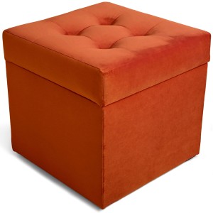Nowoczesna otwierana pufa 45x45 cm w kolorze pomarańczowym