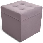  Nowoczesna otwierana pufa 45x45 cm w kolorze liliowym 