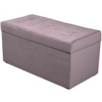  Nowoczesna otwierana pufa 45x90 cm w kolorze liliowym 