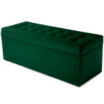  Nowoczesna otwierana pufa 45x120cm w kolorze ciemnozielonym
