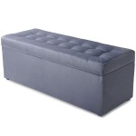  Nowoczesna otwierana pufa 45x120cm w kolorze szarym