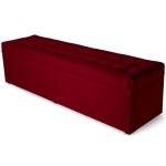  Nowoczesna otwierana pufa 45x160 cm w kolorze bordowym