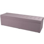 Nowoczesna otwierana pufa 45x160 cm w kolorze liliowym 